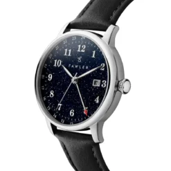 Night Sky | Zegarek GMT ze srebrzystej stali nierdzewnej z tarczą awenturynową