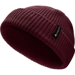Nordic | Bordowa czapka beanie rybacka z poliestru