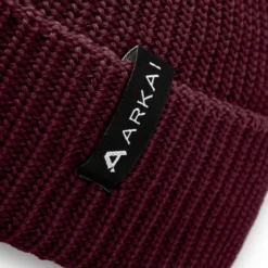 Nordic | Bordowa czapka beanie rybacka z poliestru