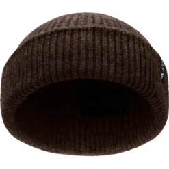 Nordic | Ciemnobrązowa czapka beanie rybacka z mieszanki wełny