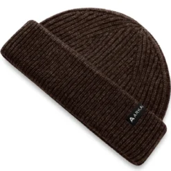 Nordic | Ciemnobrązowa czapka beanie rybacka z mieszanki wełny