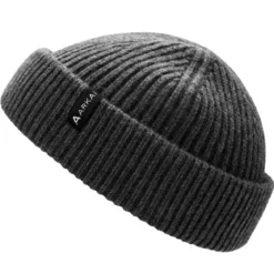 Nordic | Ciemnoszara czapka beanie rybacka z mieszanki wełny