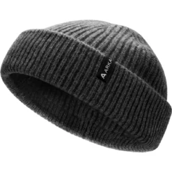 Nordic | Ciemnoszara czapka beanie rybacka z mieszanki wełny