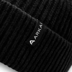 Nordic | Czarna rybacka czapka beanie z mieszanki wełny