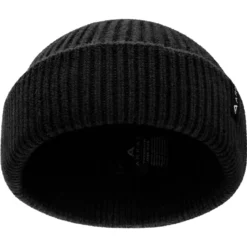 Nordic | Czarna rybacka czapka beanie z mieszanki wełny