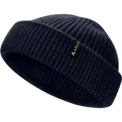 Nordic | Granatowa czapka beanie rybacka z mieszanki wełny