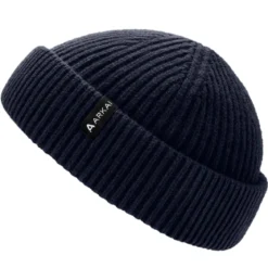 Nordic | Granatowa czapka beanie rybacka z mieszanki wełny