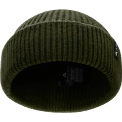 Nordic | Oliwkowa czapka beanie rybacka z mieszanki wełny