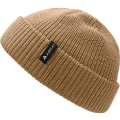 Nordic | Piaskowa czapka beanie rybacka z poliestru