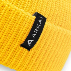 Nordic | Żółta czapka beanie rybacka z poliestru