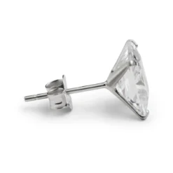Nova | Kwadratowy kolczyk ze srebra próby 925 z cyrkonią 7A Premium - 8 mm
