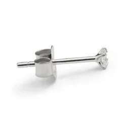 Nova | Kwadratowy kolczyk ze srebra próby 925 z cyrkonią 7A Premium - 2 mm