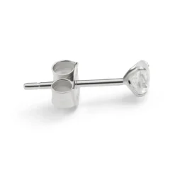 Nova | Okrągły kolczyk ze srebra próby 925 z cyrkonią 7A Premium - 4 mm