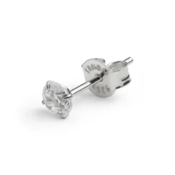Nova | Okrągły kolczyk ze srebra próby 925 z cyrkonią 7A Premium - 4 mm