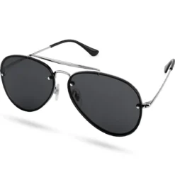 Occasus | Czarne gradientowe okulary przeciwsłoneczne aviator