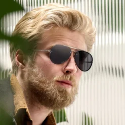 Occasus | Czarne gradientowe okulary przeciwsłoneczne aviator