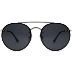 Occasus | Czarne okrągłe okulary przeciwsłoneczne aviator
