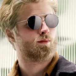 Occasus | Czarne okrągłe okulary przeciwsłoneczne aviator