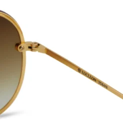 Occasus | Złocisto-brązowe gradientowe okulary przeciwsłoneczne aviator