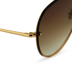 Occasus | Złocisto-brązowe gradientowe okulary przeciwsłoneczne aviator