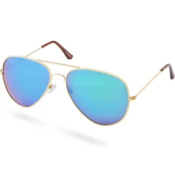 Okulary przeciwsłoneczne w złoto-ciemnoopalizującym tonie aviator