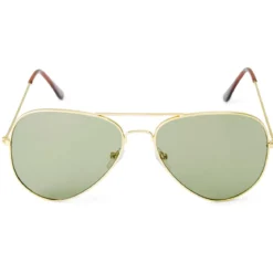 Okulary przeciwsłoneczne w złoto-zielonym tonie aviator