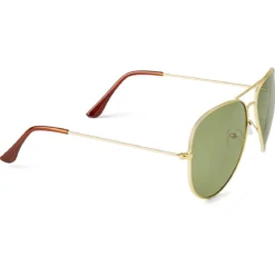Okulary przeciwsłoneczne w złoto-zielonym tonie aviator