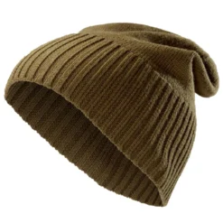 Oliwkowo-zielona czapka beanie z wełny merynosa Kaleb Kane