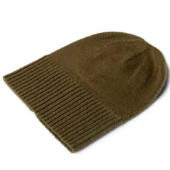 Oliwkowo-zielona czapka beanie z wełny merynosa Kaleb Kane