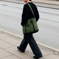 Otsu – Duża khaki torba tote z zamkiem