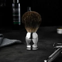 Pędzel do golenia Black Badger ze stalową rączką