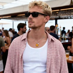 Pearlmania | Sunset Glow naszyjnik z zawieszką ze stali nierdzewnej