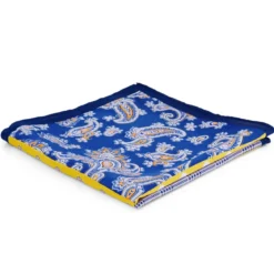 Poszetka patchwork w żółto-niebieskim kolorze