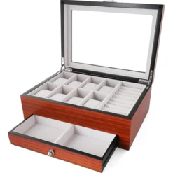 Pudełko na zegarki i biżuterię z zebrawood - 8 zegarków