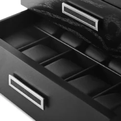 Pudełko na zegarki z 30 przegródkami i czarną okleiną