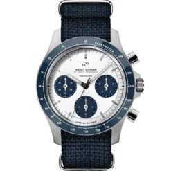 1960 Racing Chronograph | Stal chirurgiczna, granatowy i biały