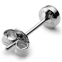 Rodowany kolczyk sztyft 4 mm ze srebra próby 925