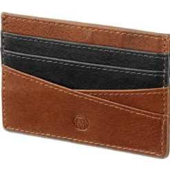 Skórzane kasztanowe etui na karty RFID Lacey