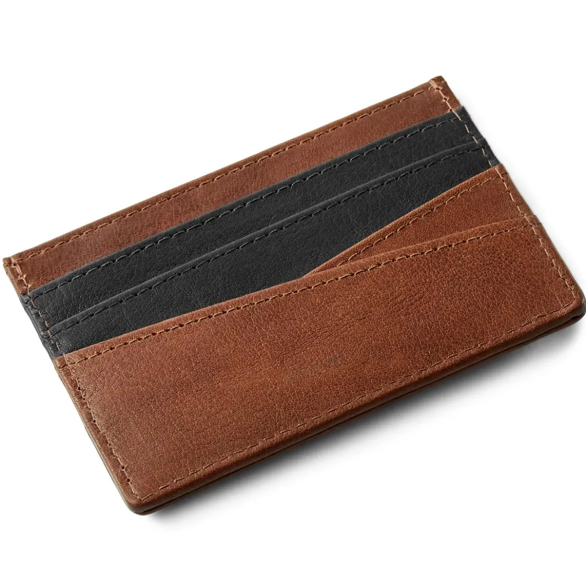 Skórzane kasztanowe etui na karty RFID Lacey
