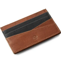 Skórzane kasztanowe etui na karty RFID Lacey