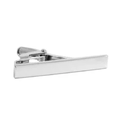 Spinka do krawata o długości 4 cm w kolorze polerowanego srebra