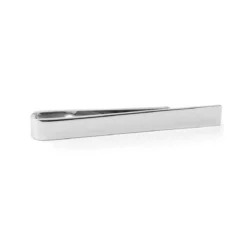 Spinka do krawata o długości 4 cm w kolorze polerowanego srebra