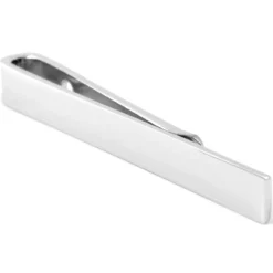 Spinka do krawata o długości 4 cm w kolorze polerowanego srebra