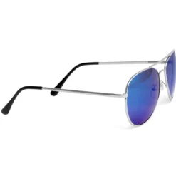 Srebrzysto-niebieskie lustrzane okulary przeciwsłoneczne aviator