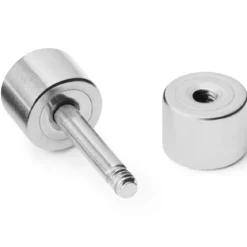 Srebrzysty kolczyk sztyft 4 mm