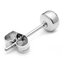 Srebrzysty stalowy kolczyk sztyft 4 mm