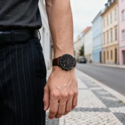 Stalowy zegarek z podwójną strefą czasową Layton Ternion