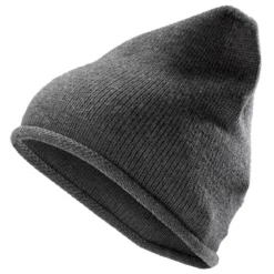 Szara czapka beanie z wełny merynosa Franke Montagna