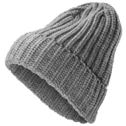 Szara masywna dzianinowa czapka beanie Fee Montagna