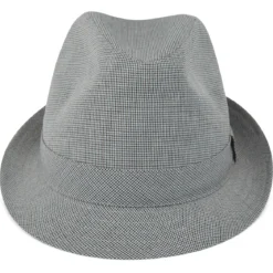 Szary kapelusz w kratkę fedora Tirol